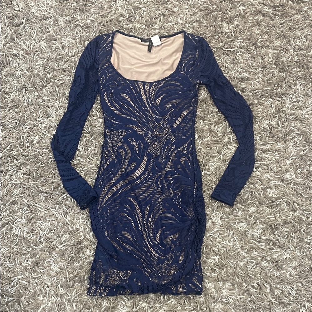 BCBG Elegant Navy Lace Dress size XS